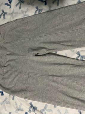 aerie Light Gray Ribbed Waistband Sweatpants